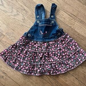 Oshkosh B’gosh Overalls with floral corduroy skirt